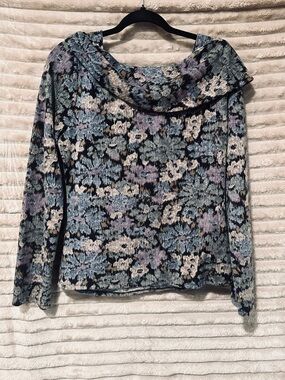 Rafaella Floral Knit Long Sleeve Top